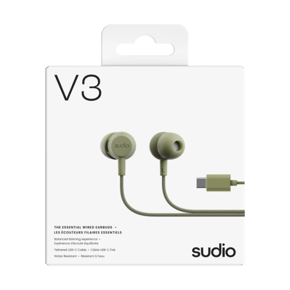 Sudio V3 Wired Earbuds USB-C (Green)