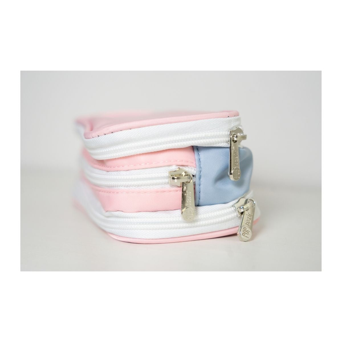 Pop Bazic Triple Zip Pencil Bag (Pink) - PB-505VCB- Pink