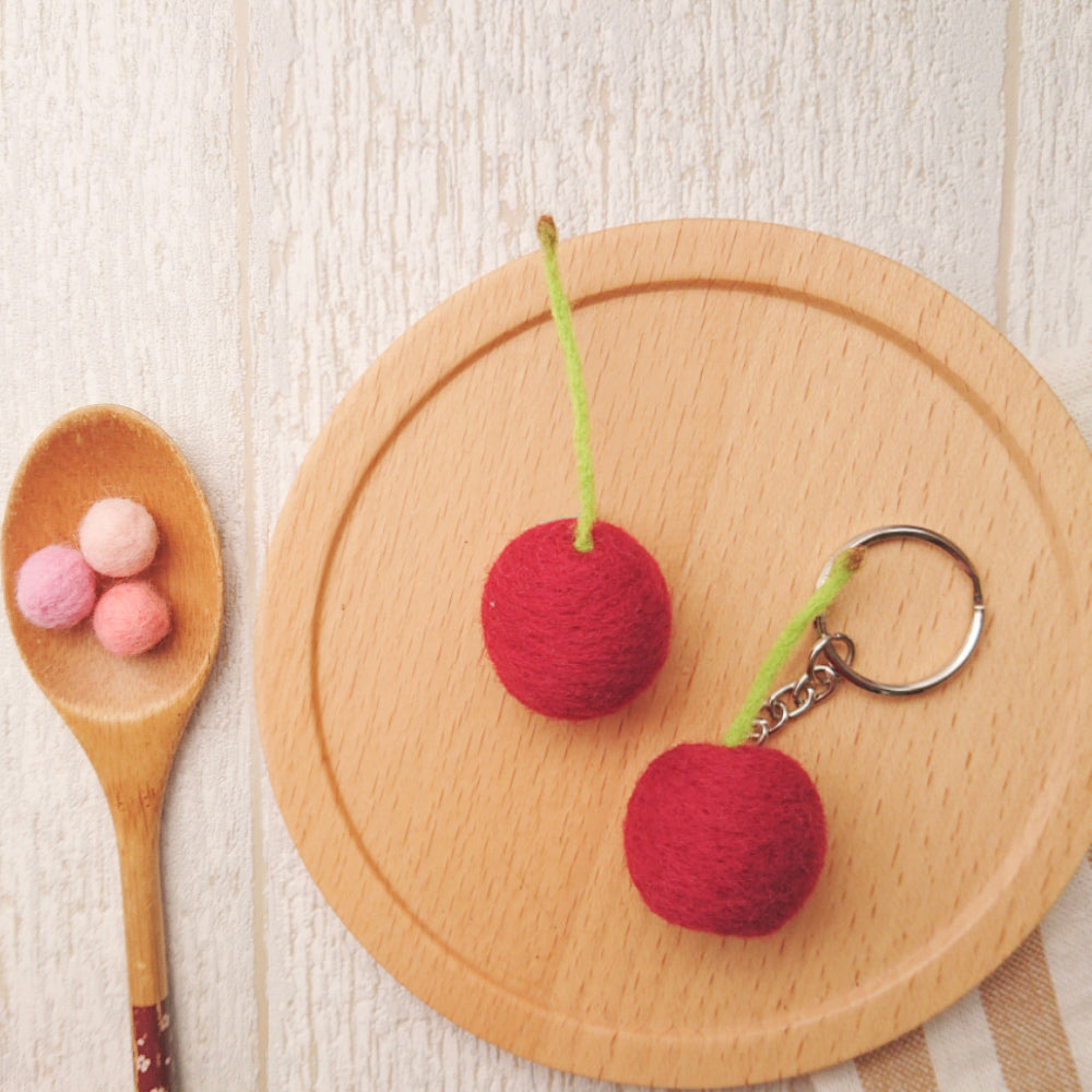 Diy Fruit Series Felting Kit - Cherries