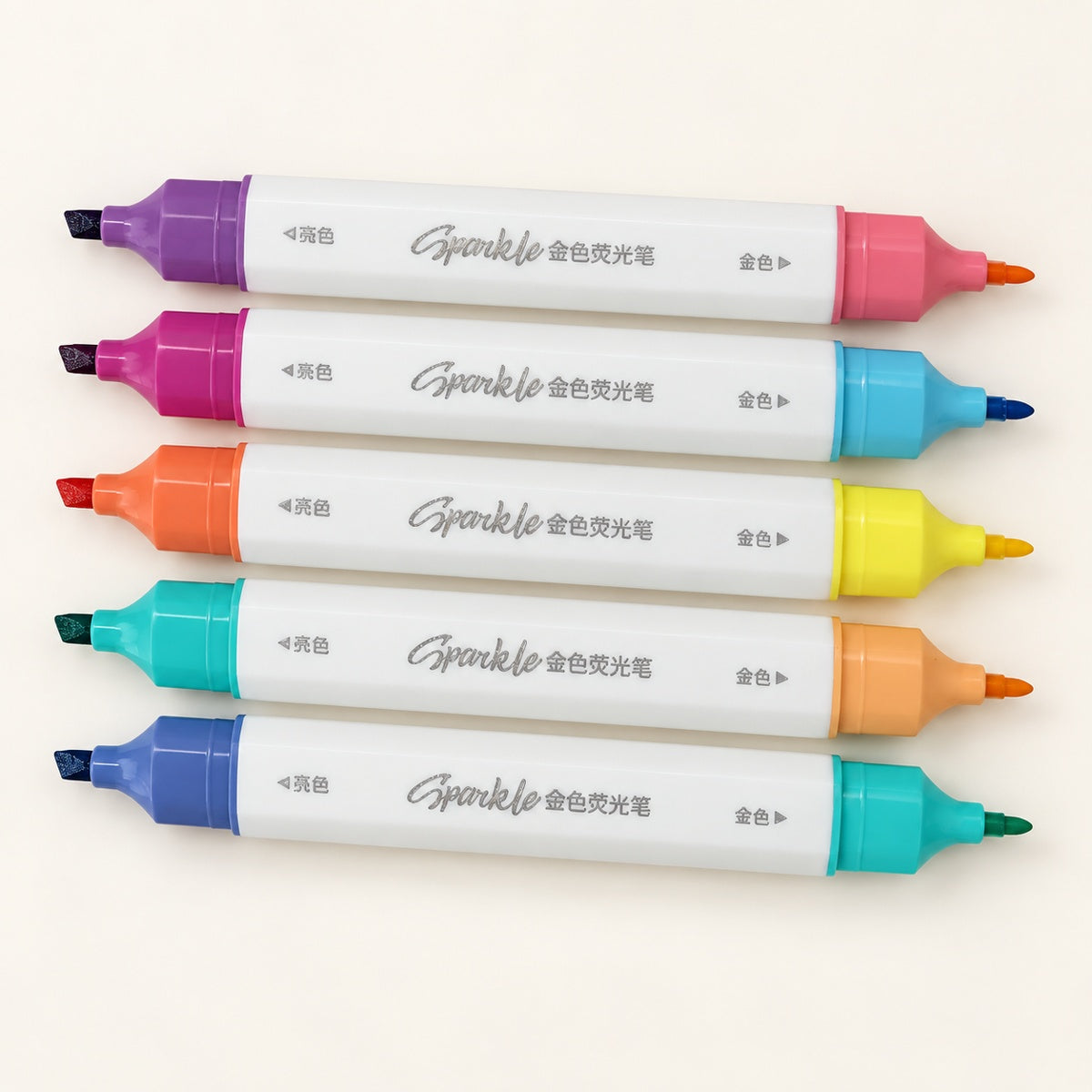  Sparkle Dual Tip Layering Highlighter Set (5pcs Set) - Beach Party Series 