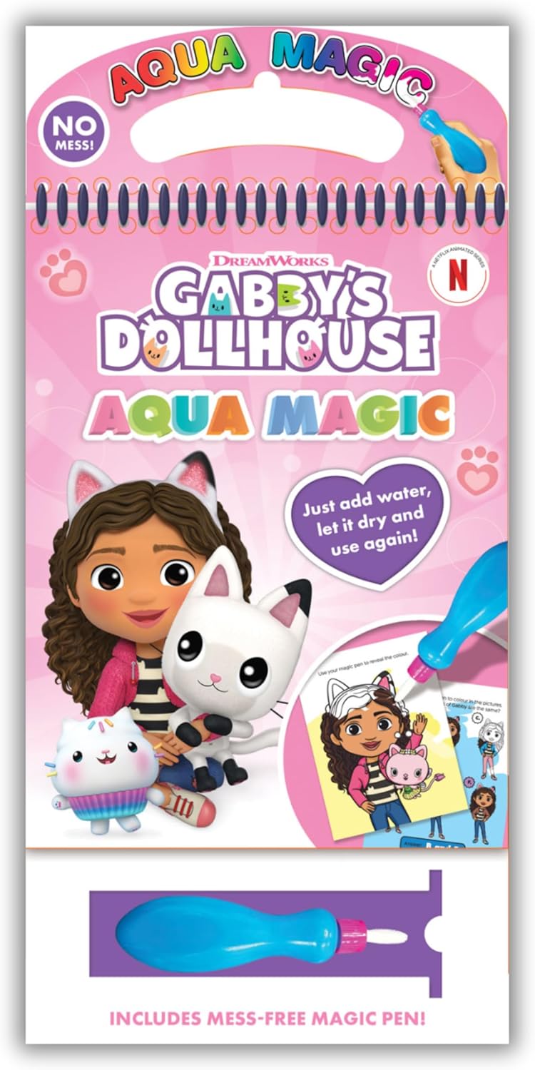 Gabby’s Dollhouse Aqua Magic: Water Colouring Book