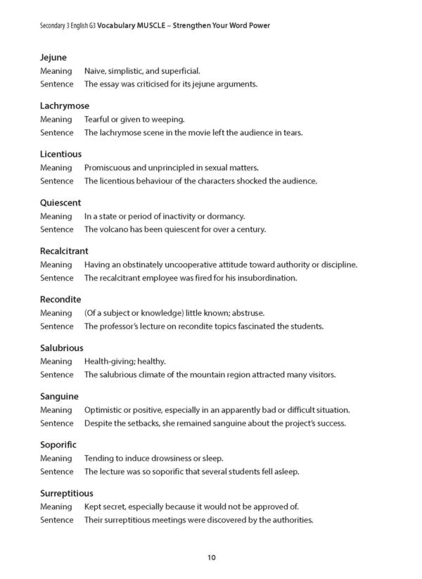 Secondary 3 English G3 Vocabulary MUSCLE Strengthen Your Word Power