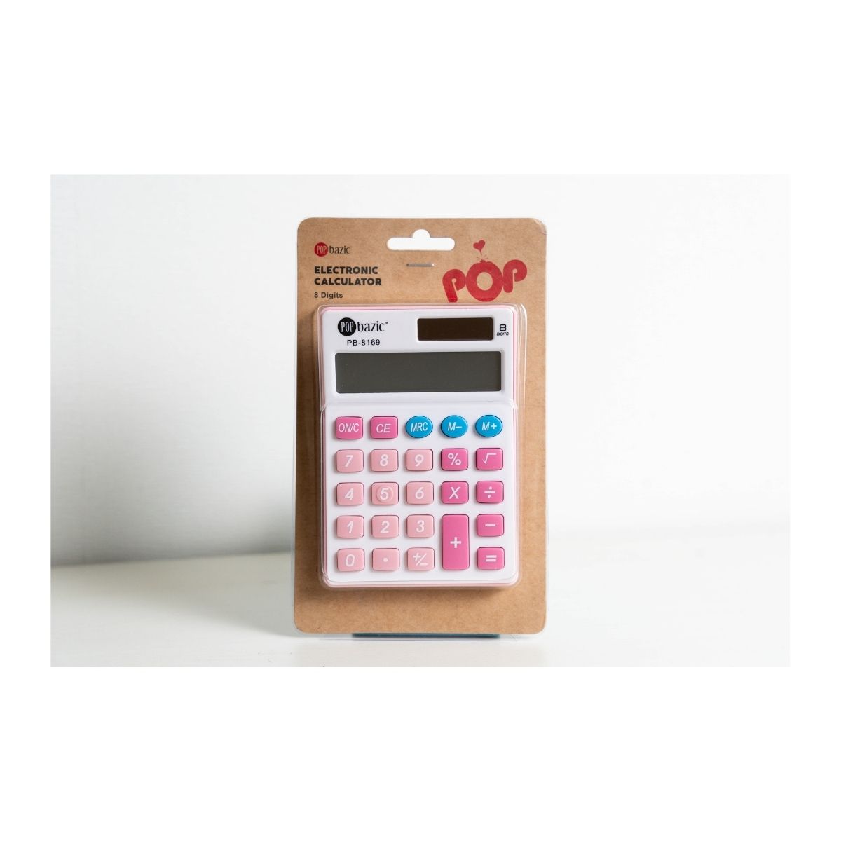Pop Bazic 8-Digit Desktop Calculator Pb8169 Pink