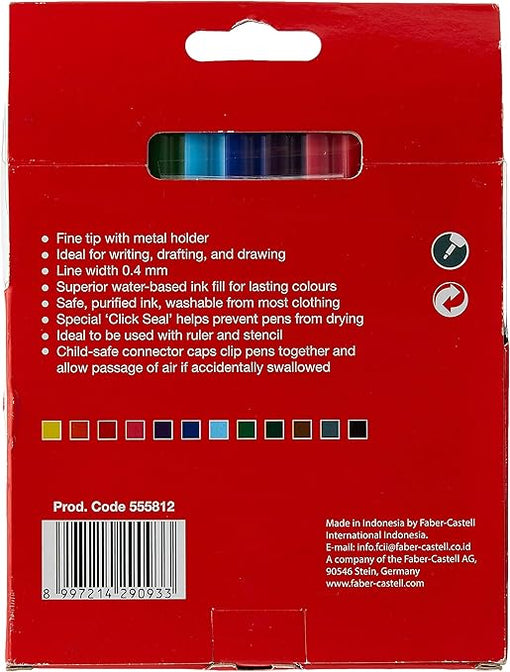 Faber-Castell Fineliner Pen, Set of 12-555812