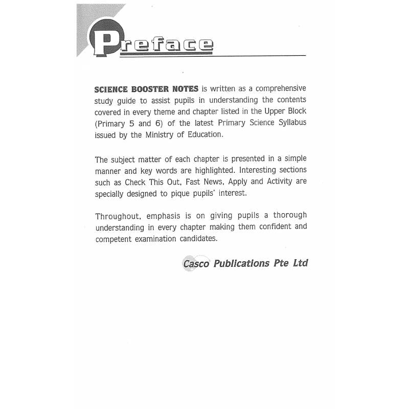 Primary 5/6 Science Booster Notes
