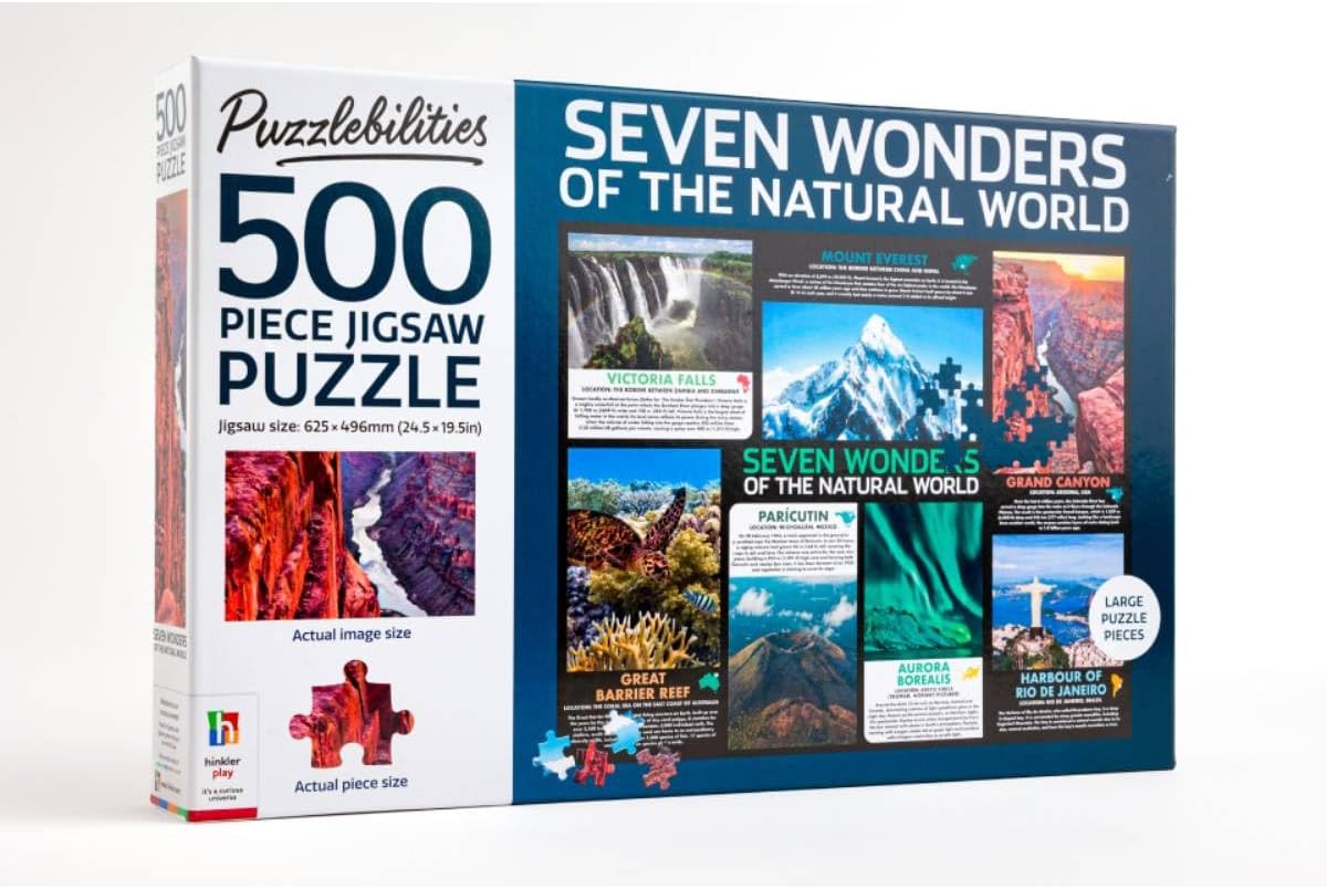 HINKLER PUZZLEBILITIES 500 PIECE JIGSAW PUZZLE SEVEN WONDERS OF THE NATURAL WORLD