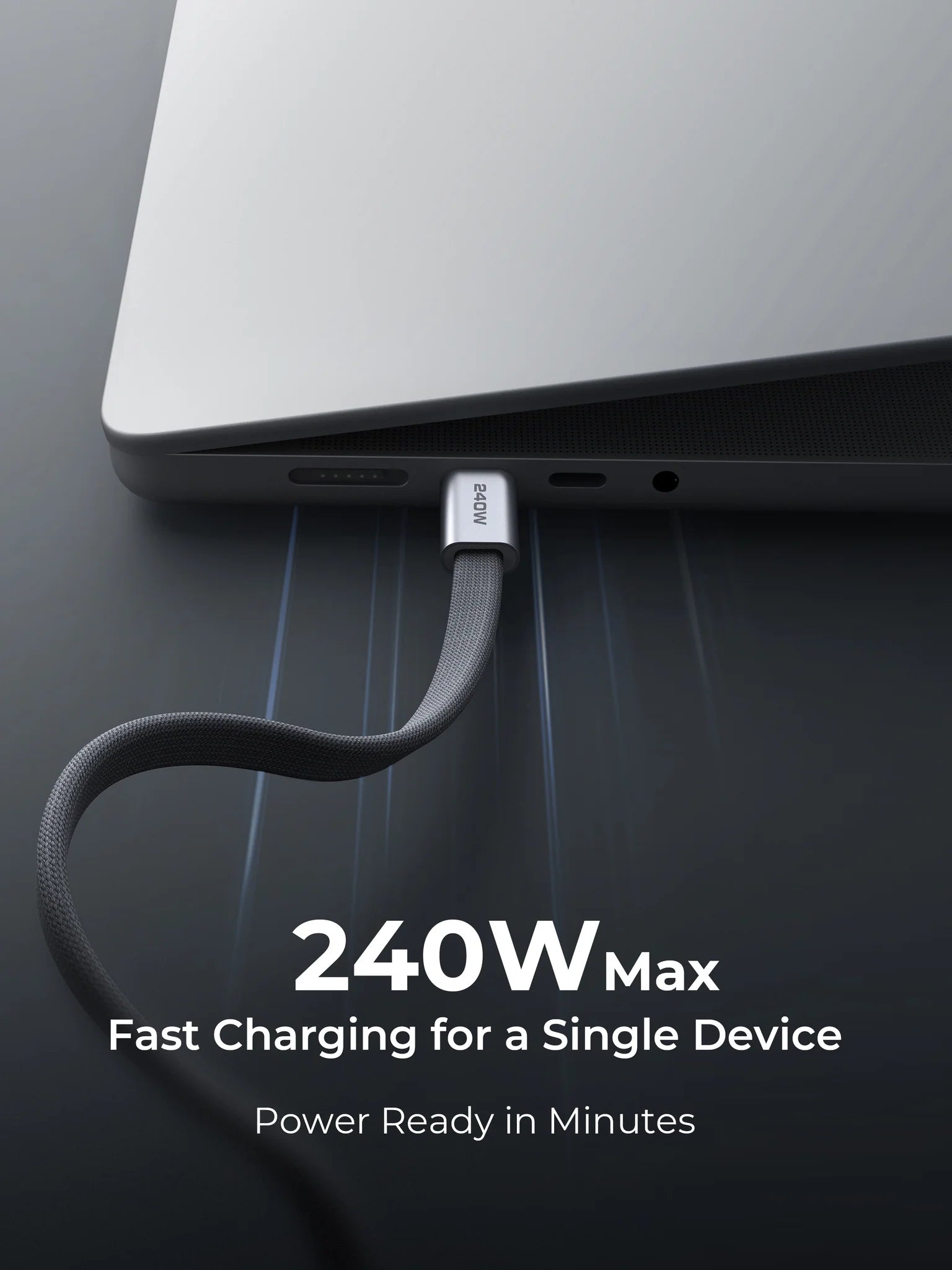 Aukey CB-DCC251 Circlet Blink 240W 1m DTY Braided USB-C to USB-C Magnetic Cable