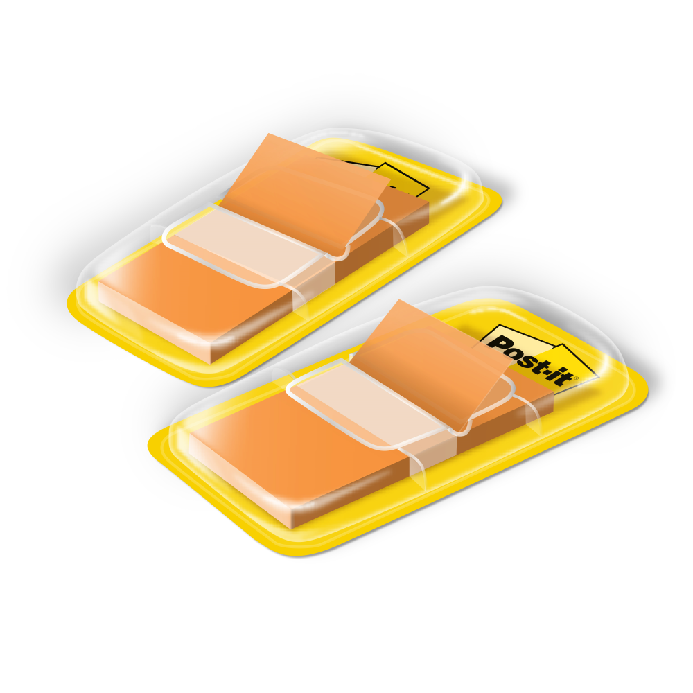 Post-it® 680-OE2 Orange Flags Twin Pack, 1x1.7"
