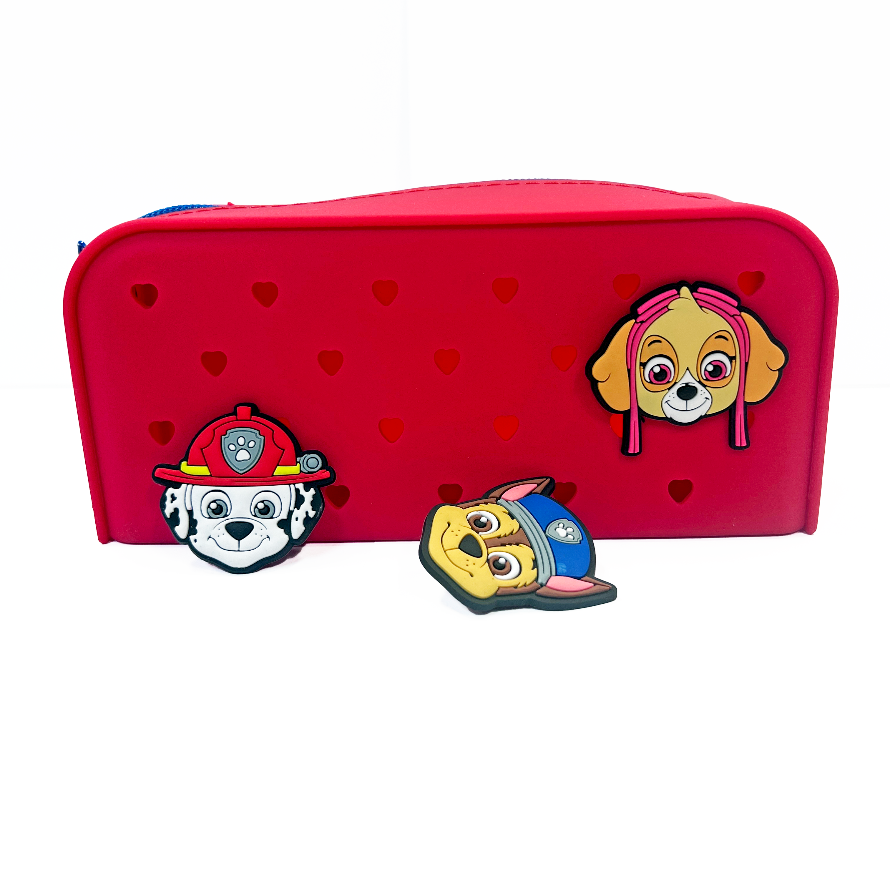 PAW PATROL SILICONE PENCIL BAG WITH CHARMS RED