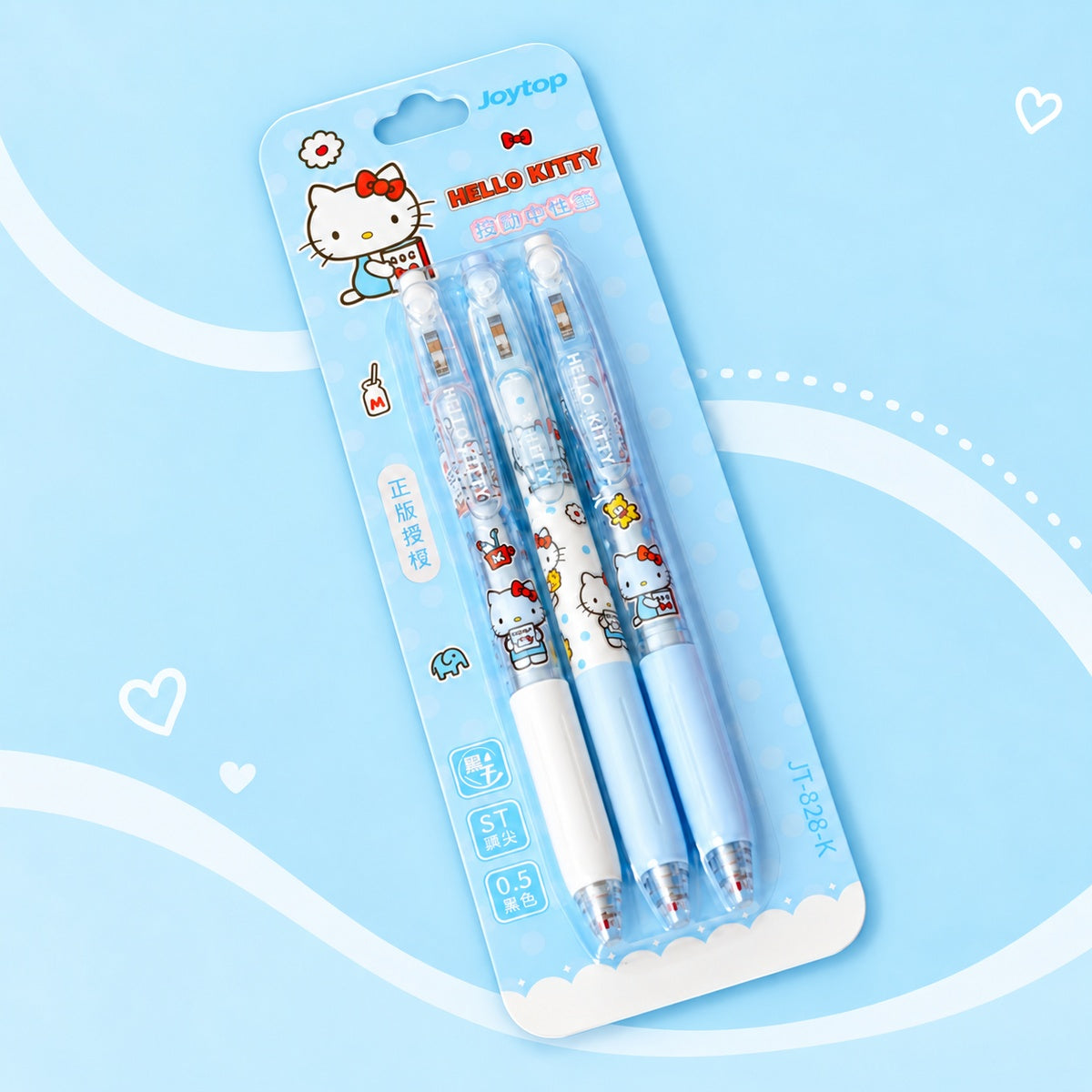  Hello Kitty Retractable Gel Pen Set 0.5mm - 3pcs Set 