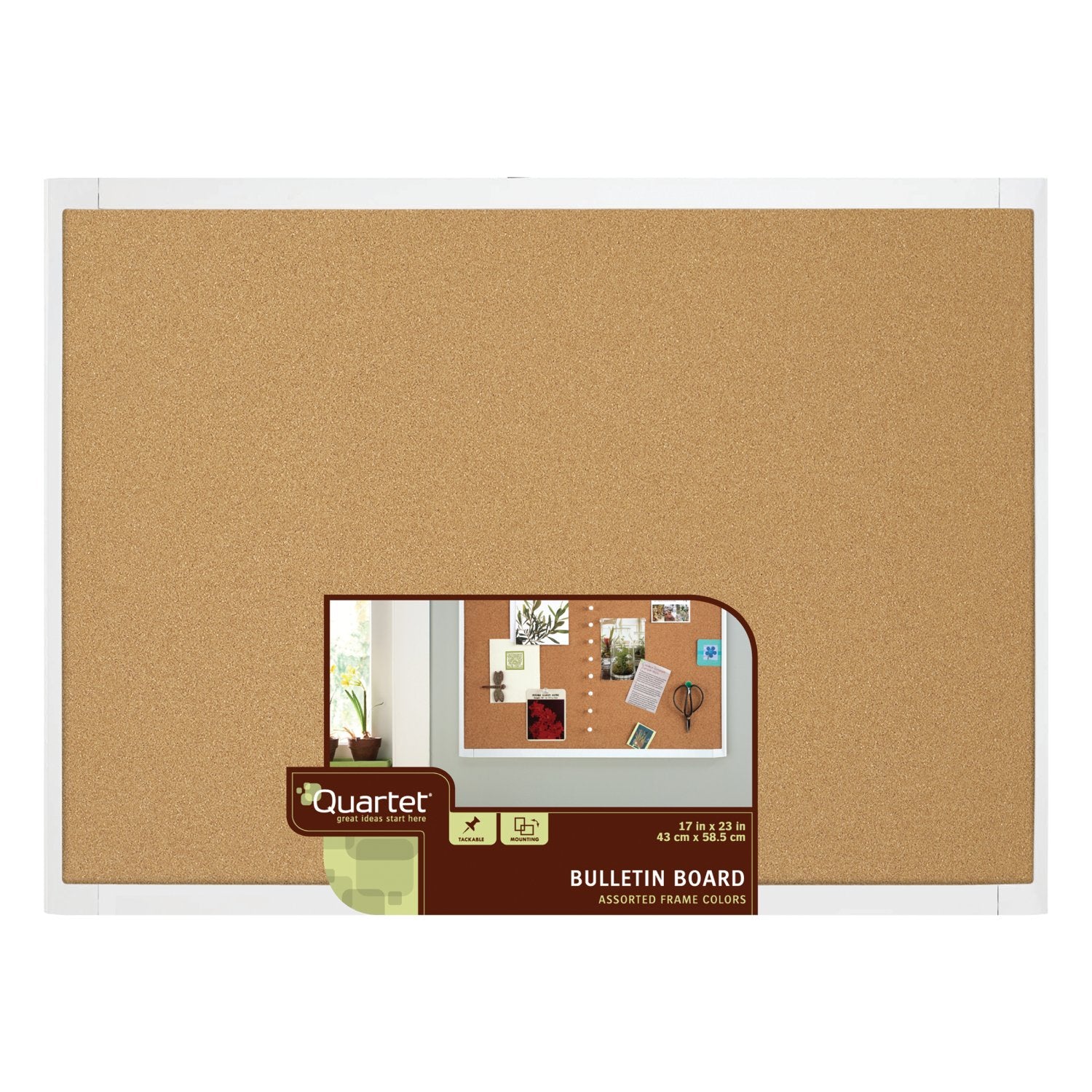 Quartet White Frame Cork Board 23" X 17" (mhob1723)