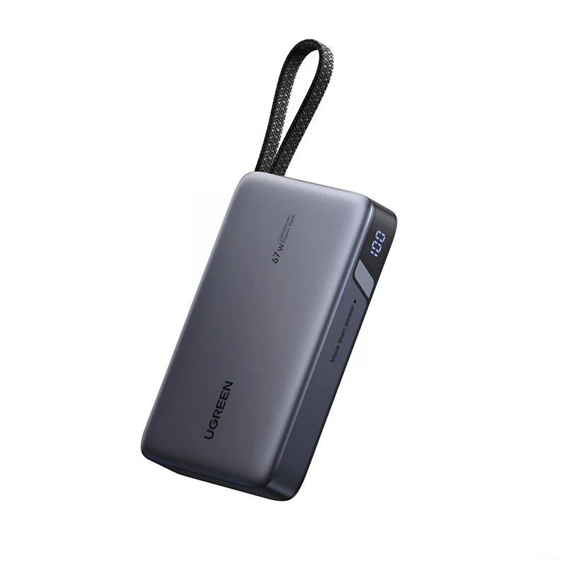 Ugreen PB550 20000mAh 65W CCC PD PB with Built-in Cable - Black