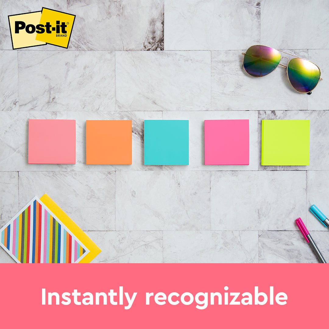 Post-it® 654-10AN Poptimistic Colours Notes 3x3" 10Pads/Pack