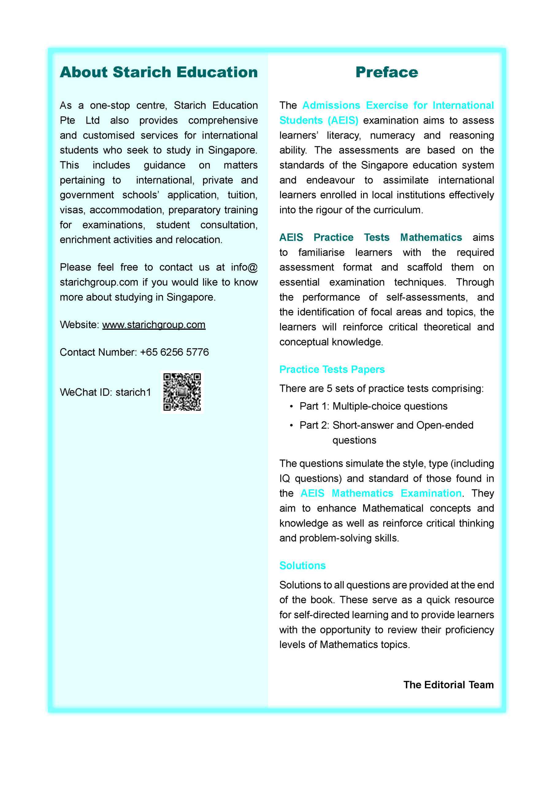AEIS Practice Tests Mathematics – Primary 4 (9 to 9+ Years)