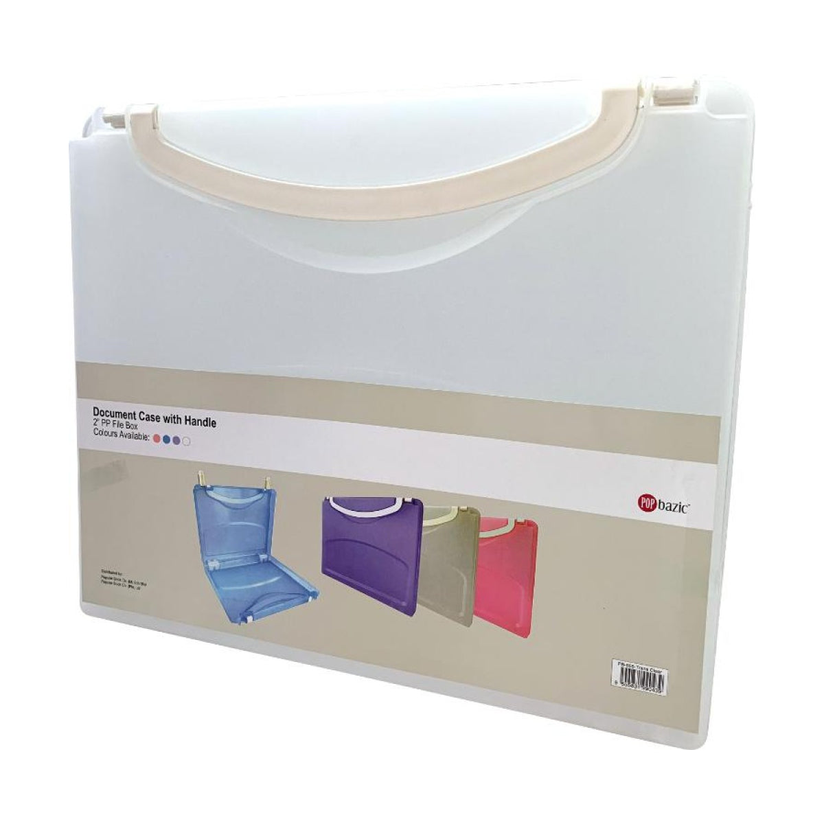 POP Bazic 2" Document Case with Handle (White)