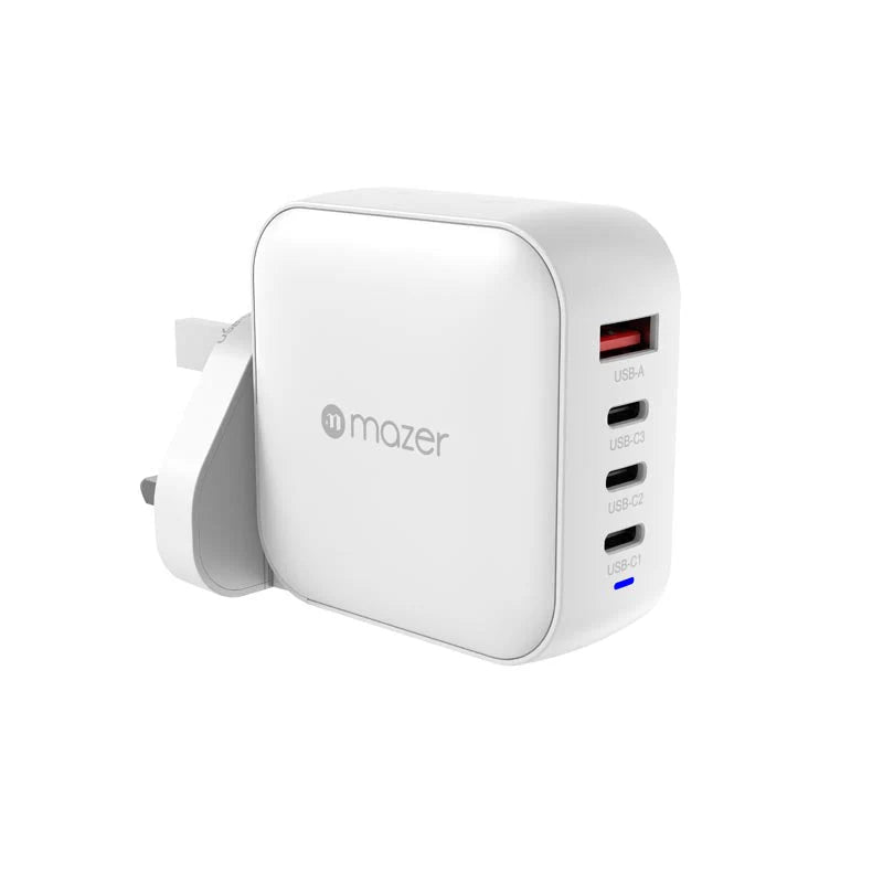 Mazer M-G100W-V5-WH PD100W 3C1A Travel Adapter with Changeable Plugs (White)