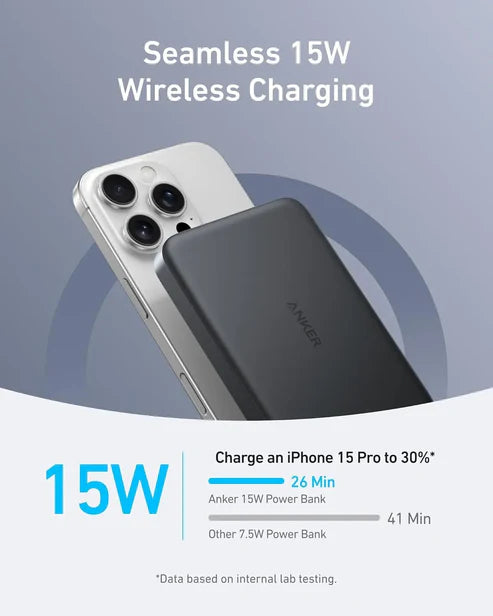 Anker MagGo Ultra-Slim 10000mAh Qi2 Certified 15W Power Bank A1664 (Black)
