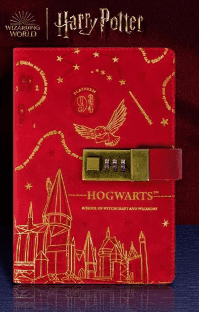 Harry Potter A5 PU Notebook With Lock Hogwarts Red