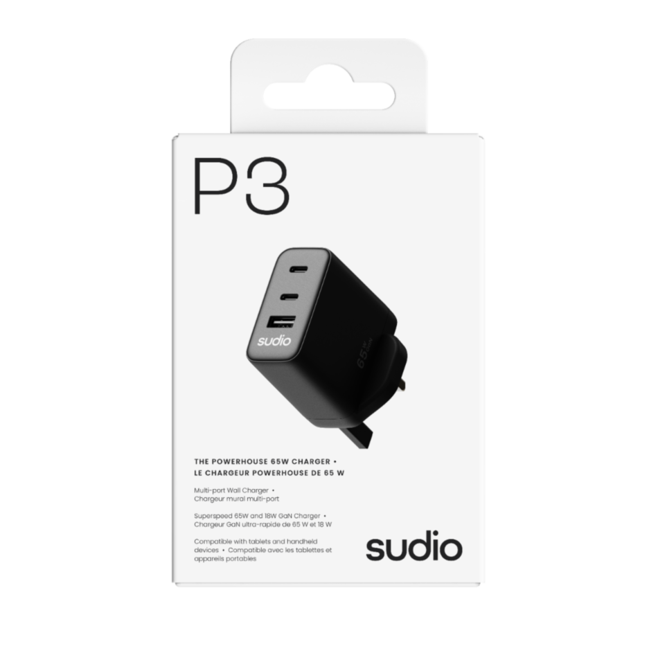 Sudio P3 65W Charger (Black)