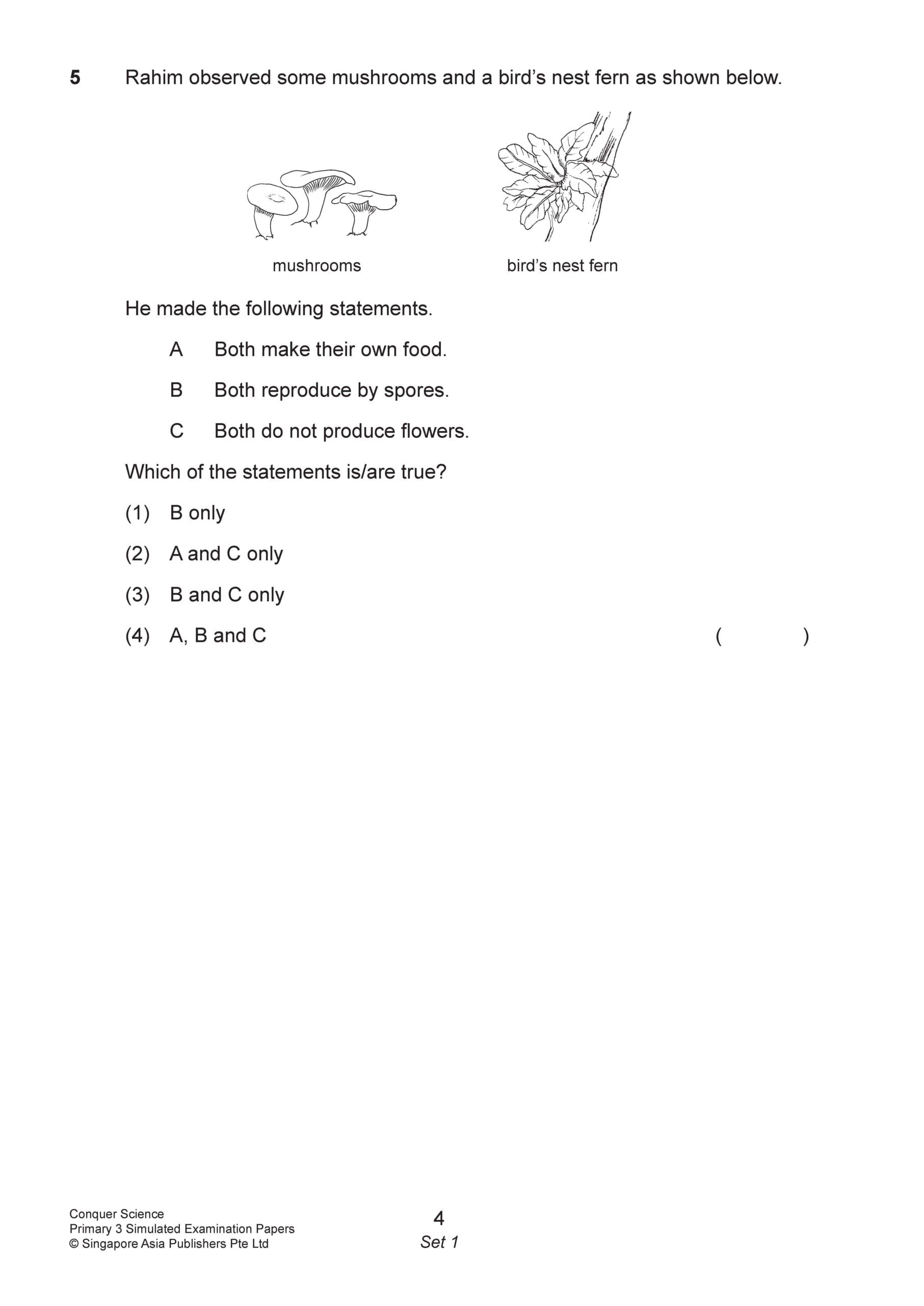 Conquer Science Primary 3 – Simulated Examination Papers