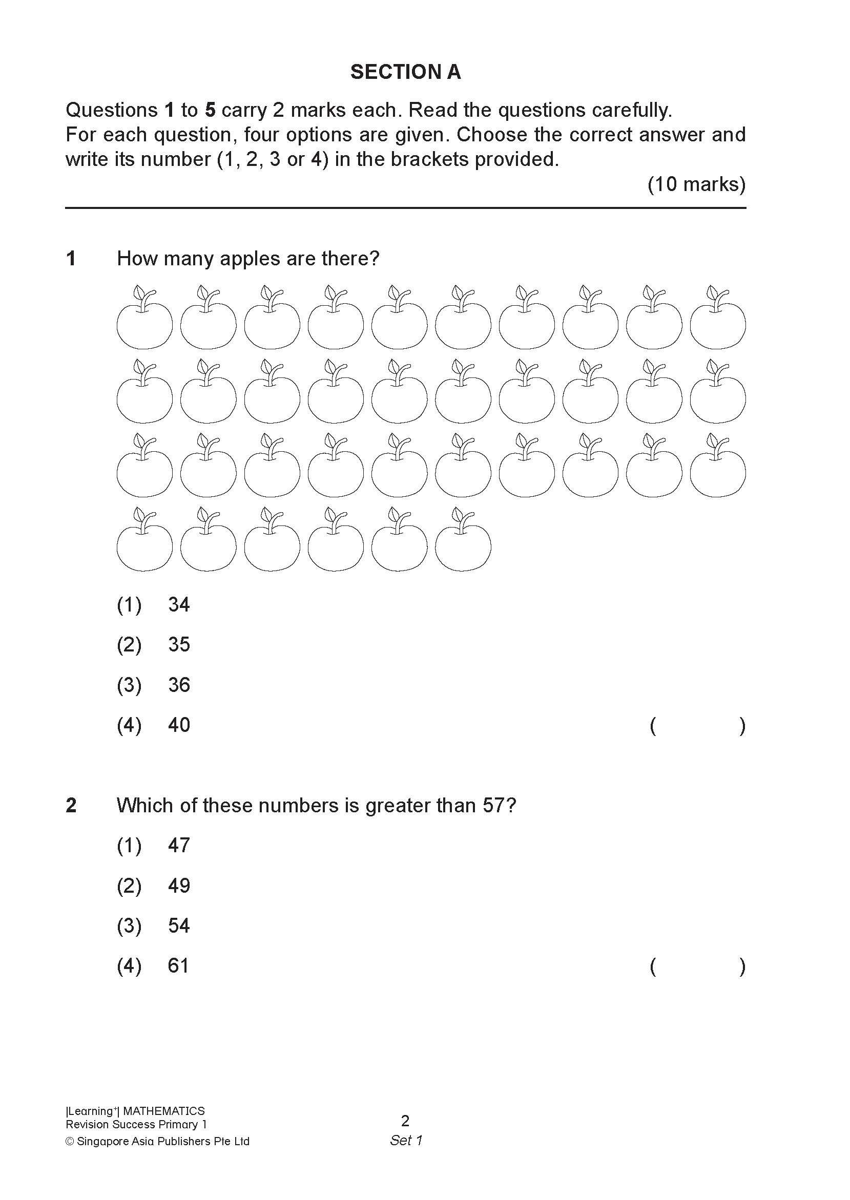 Learning+ Mathematics Revision Success Primary 1