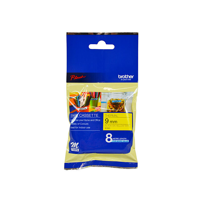 BROTHER Tape M-K621 Blk/Y NLam-NMetal 9mm