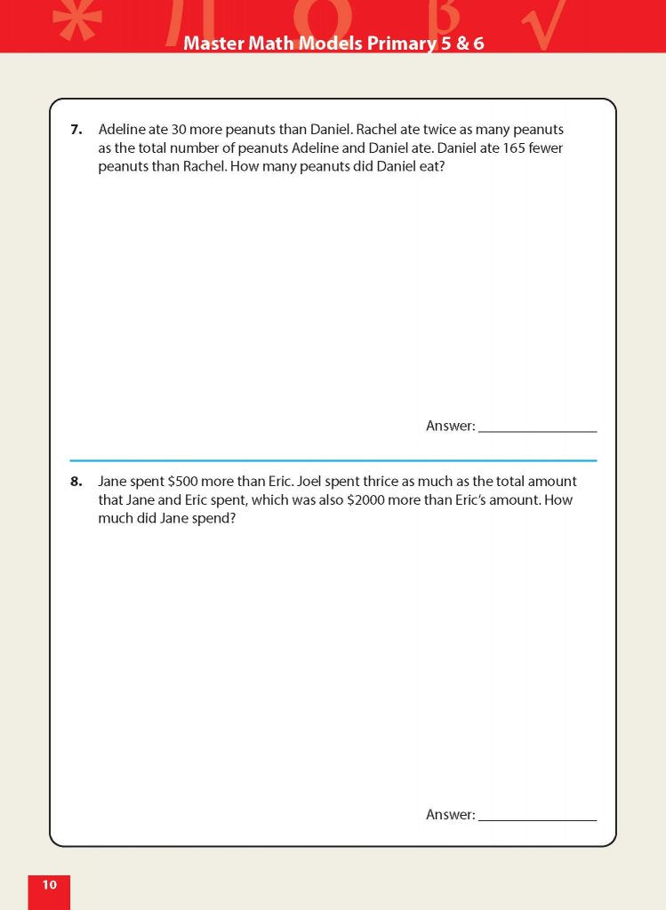 Master Math Models Primary 5 & 6 Book 1 Whole Numbers and Fractions