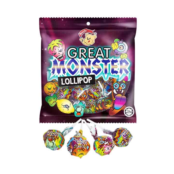 Beardy Great Monster Lollipop 10s