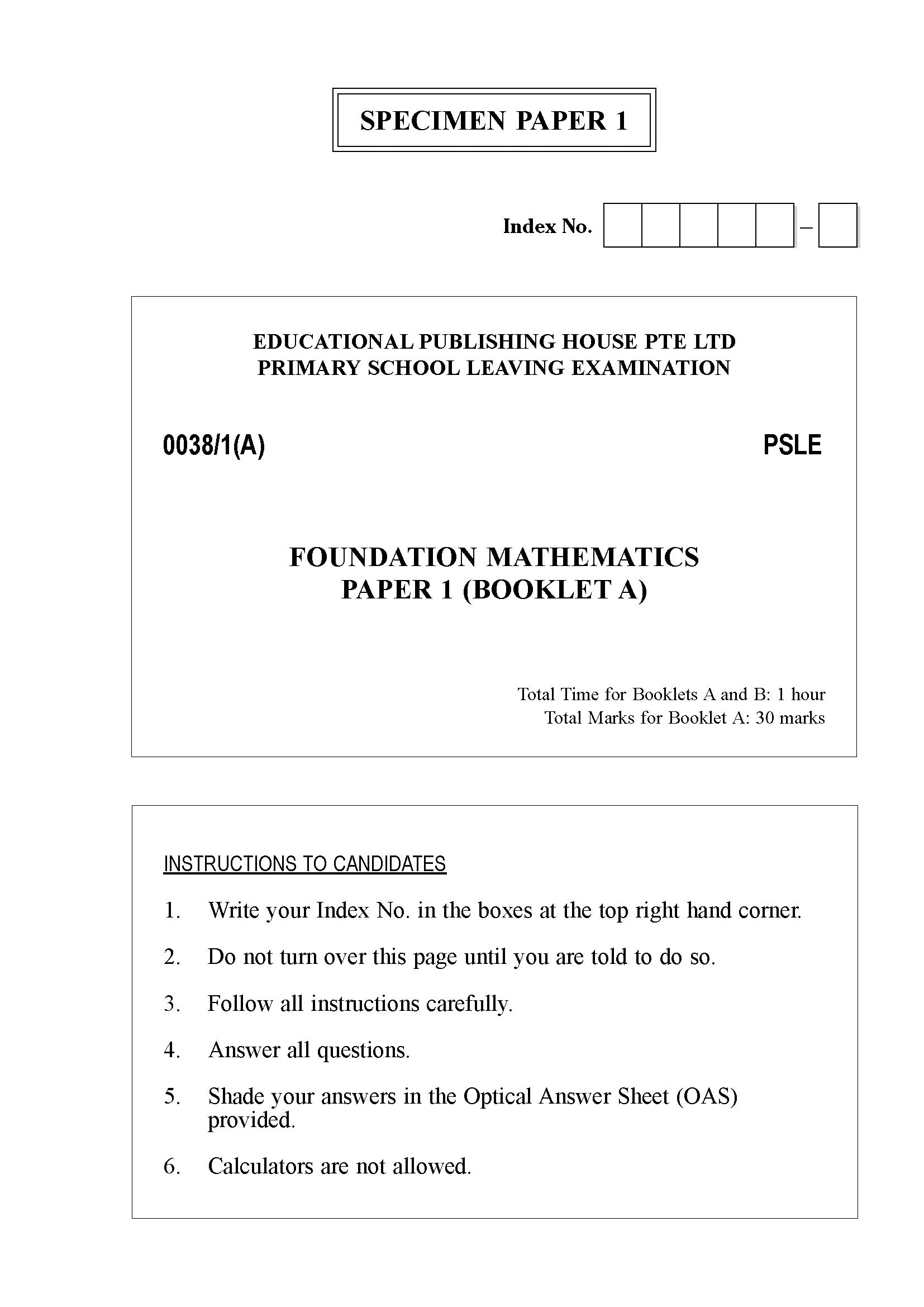 Preparing for PSLE Foundation Maths 