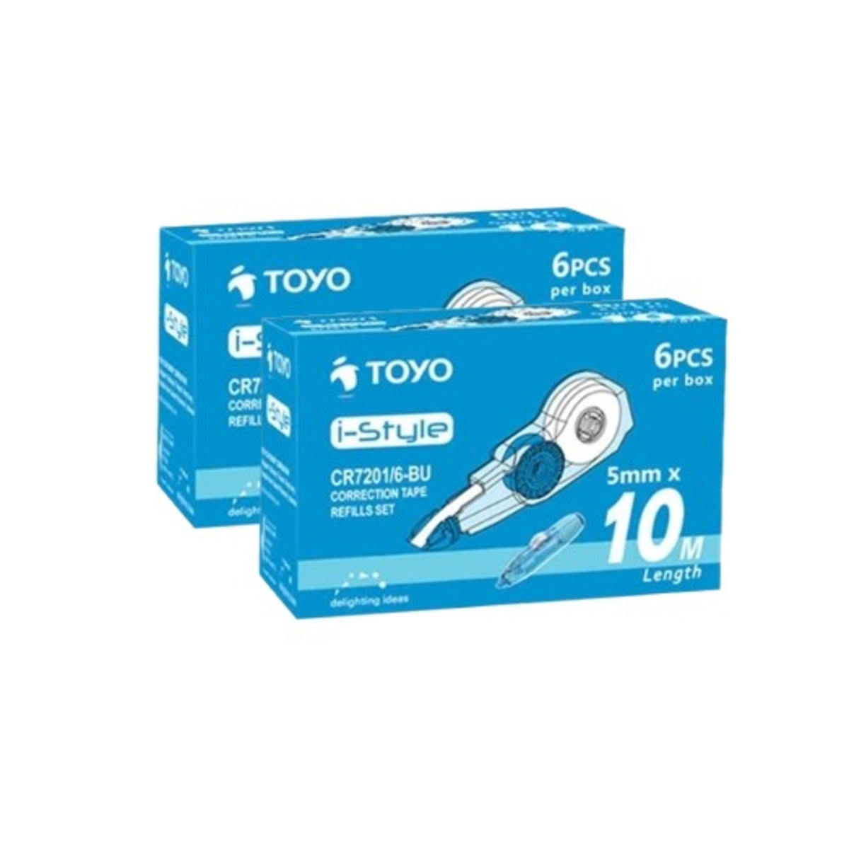  Toyo I-Style Correction Tape Refill 2 Box Set CR7201/6-BU