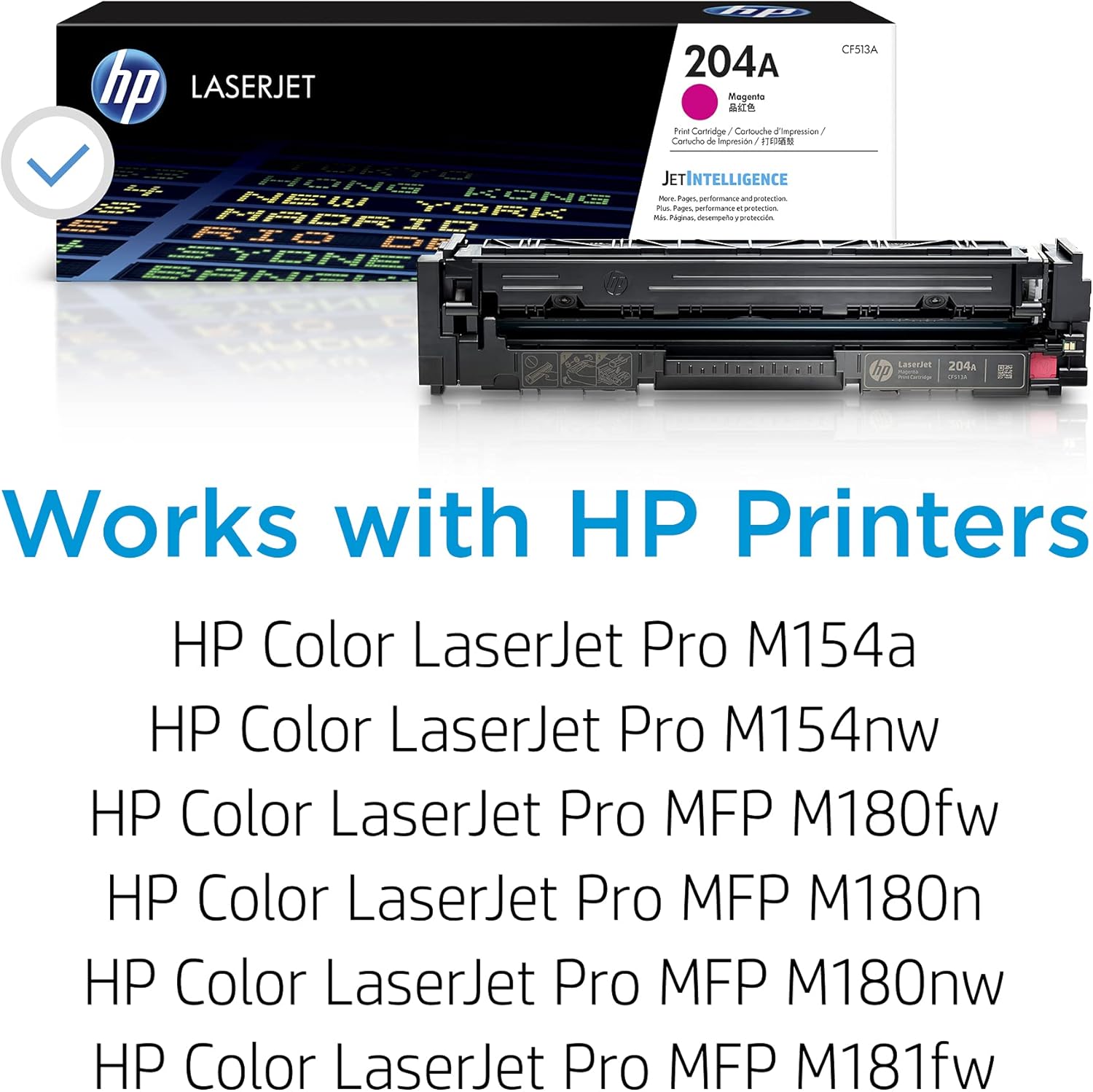 HP CF513A Original LaserJet Toner Cartridge, 204A Magenta