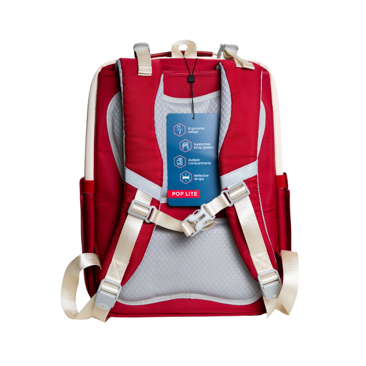 Pop Lite Ergonomic School Backpack – Red