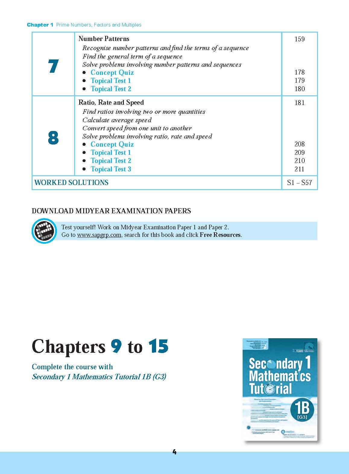 Secondary 1 Mathematics Tutorial 1A [G3]
