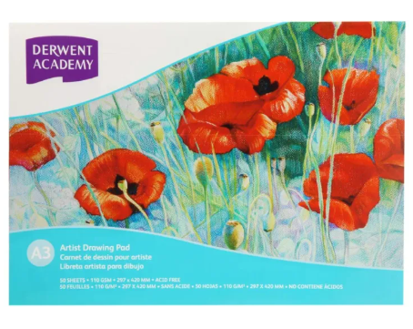 Derwent Academy Drawing Pad A3 Landscape 50 Sheets