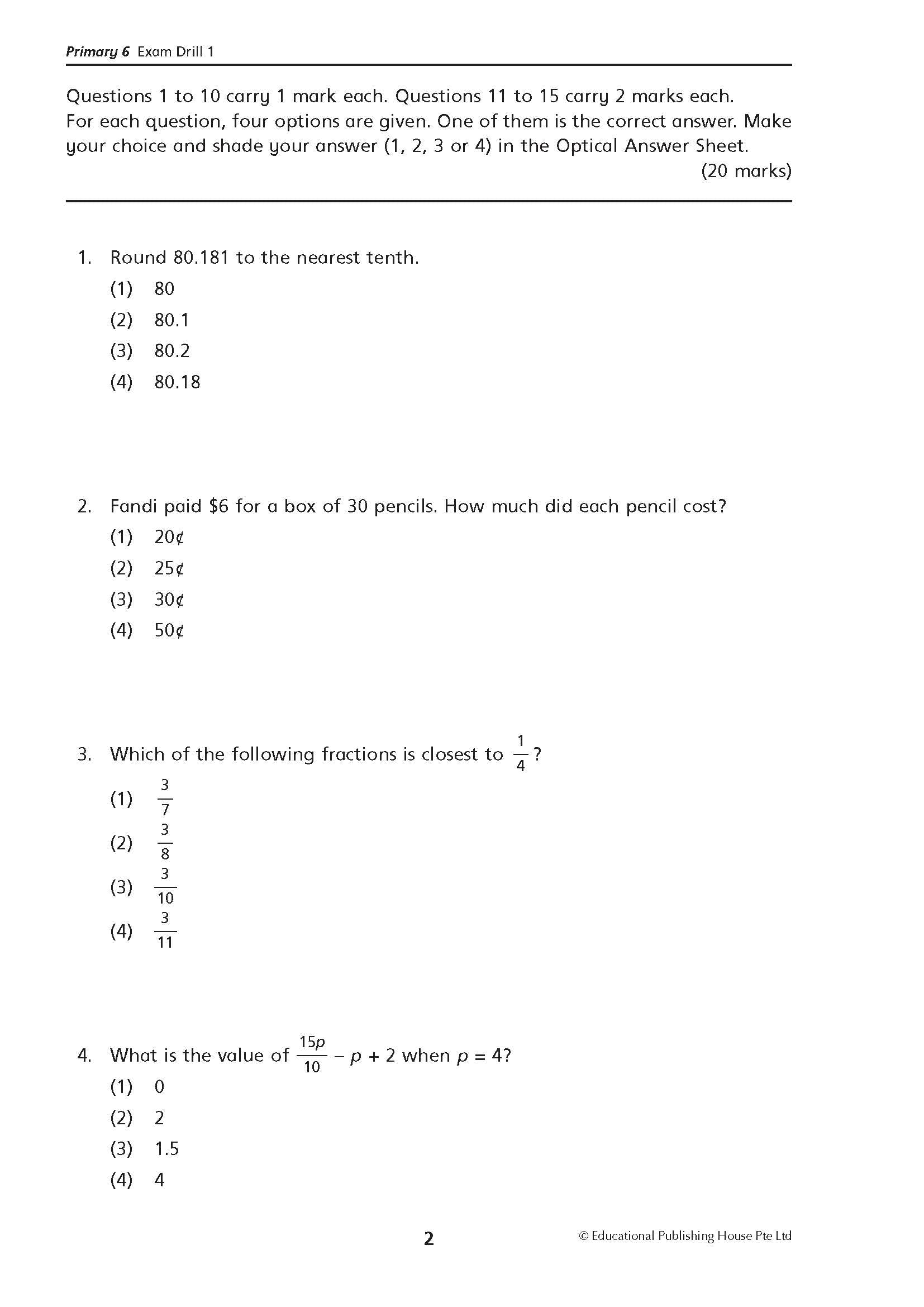 Primary 6 Last-Minute Maths Exam Drills