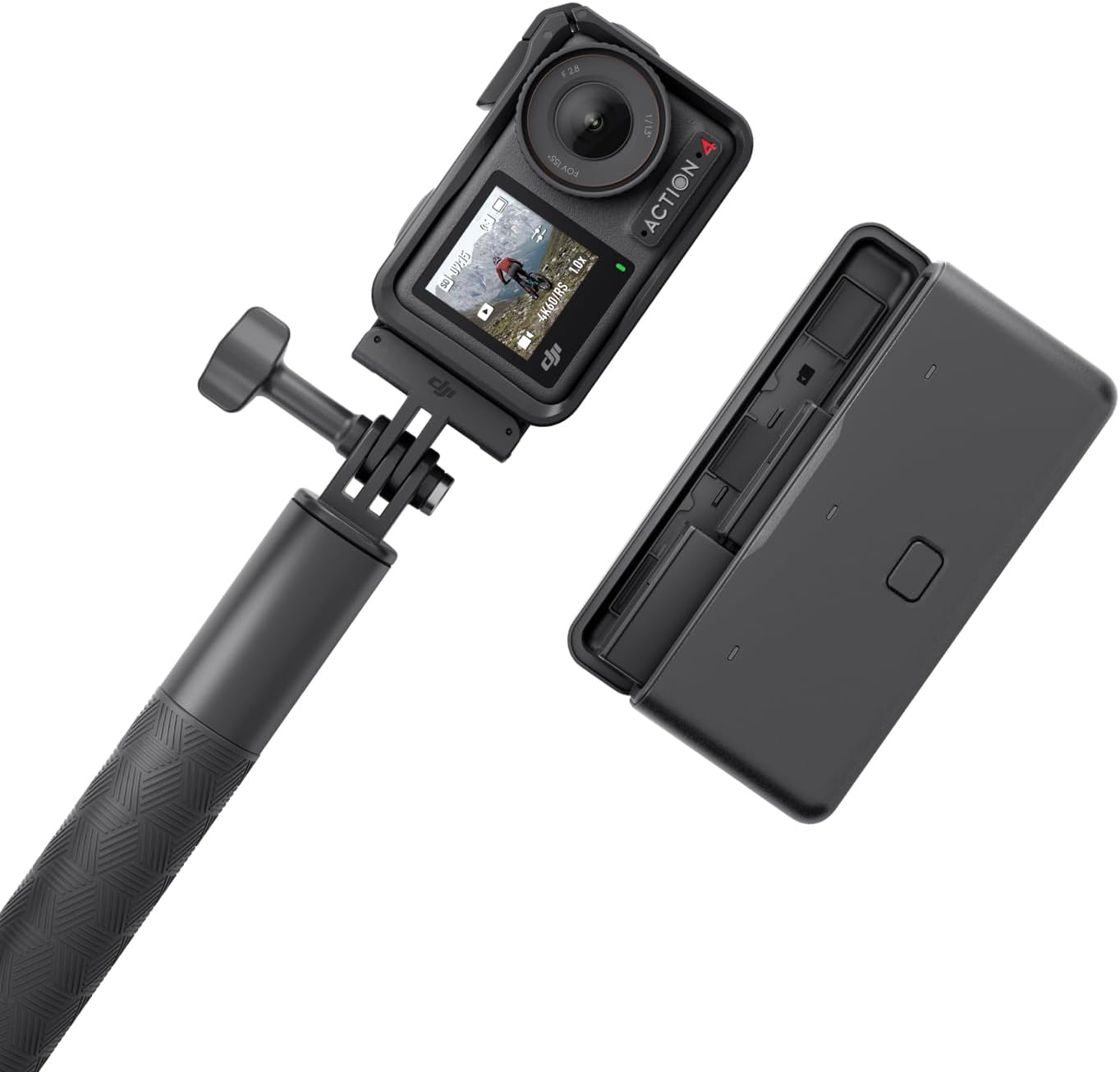 DJI Osmo Action 4 Adventure Combo, Waterproof Action Camera 4K with 1/1.3" Sensor, Stabilization, Dual Touchscreens, Up to 7.5 h with 3 Batteries, Mini Action Camera for Travel, Outdoor, Sports