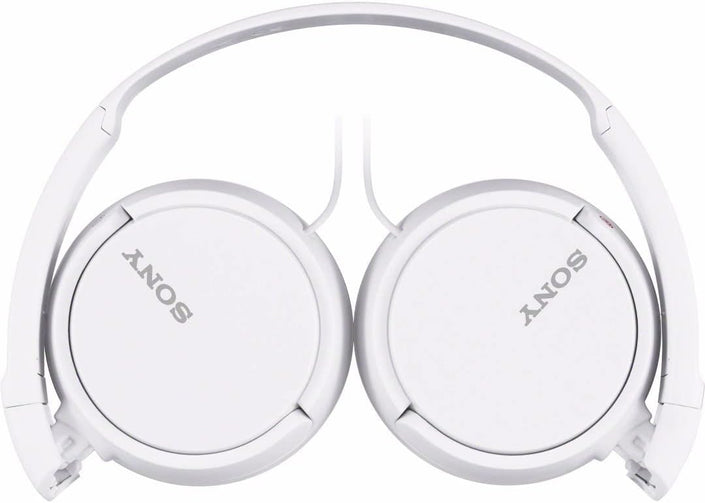 Sony MDR-ZX110AP Foldable EXTRA BASS™ Wired Over-Ear Headphones, In-line Remote and Mic, 30mm Dynamic Driver, One Size - White