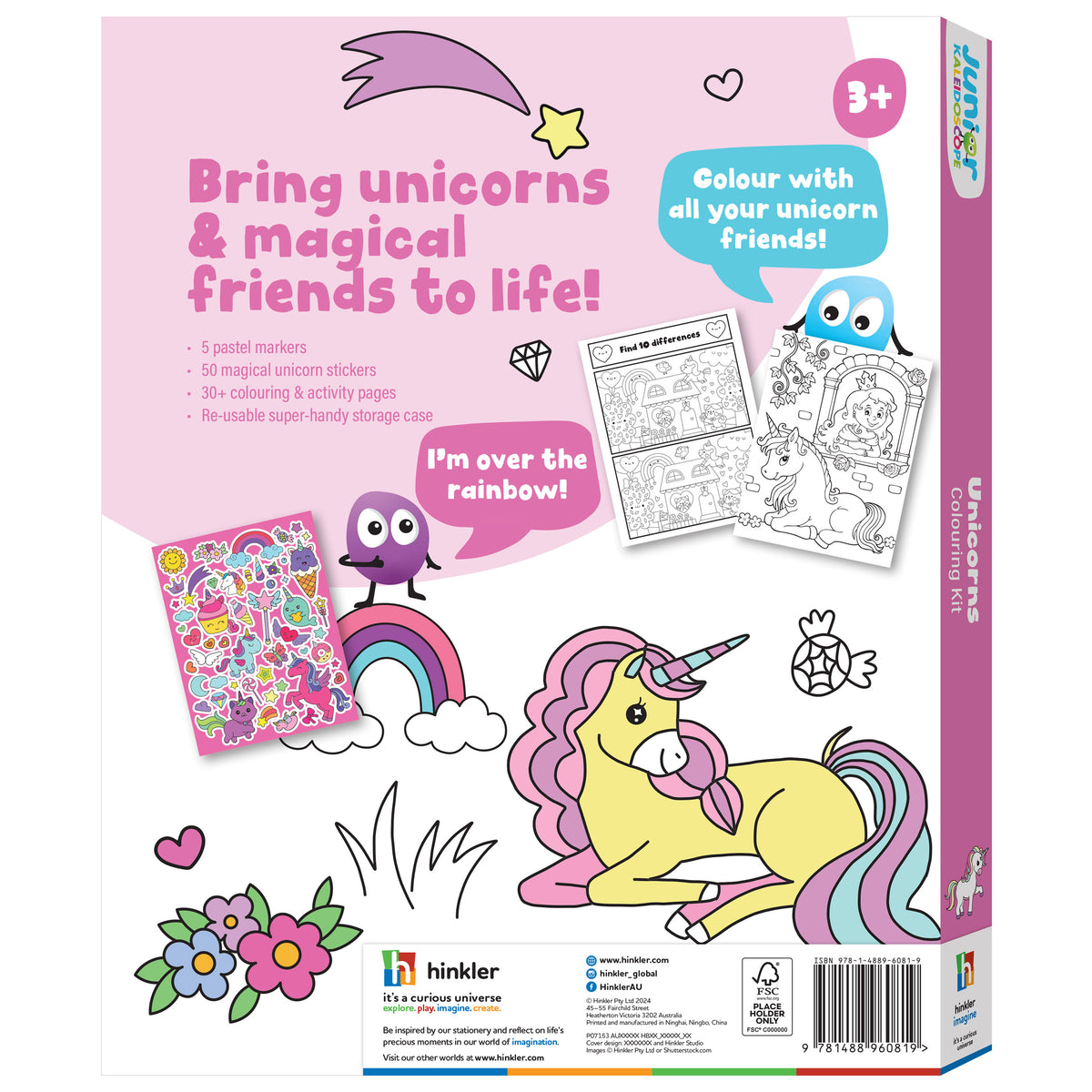 Jr Kaleidoscope Colouring Kit Unicorns
