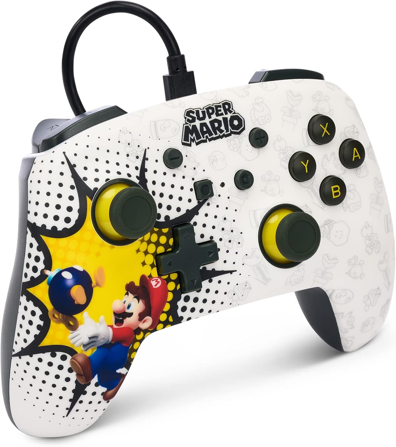PowerA Enhanced Wired Controller for Nintendo Switch - Bob-omb Blast (Officially Licensed)