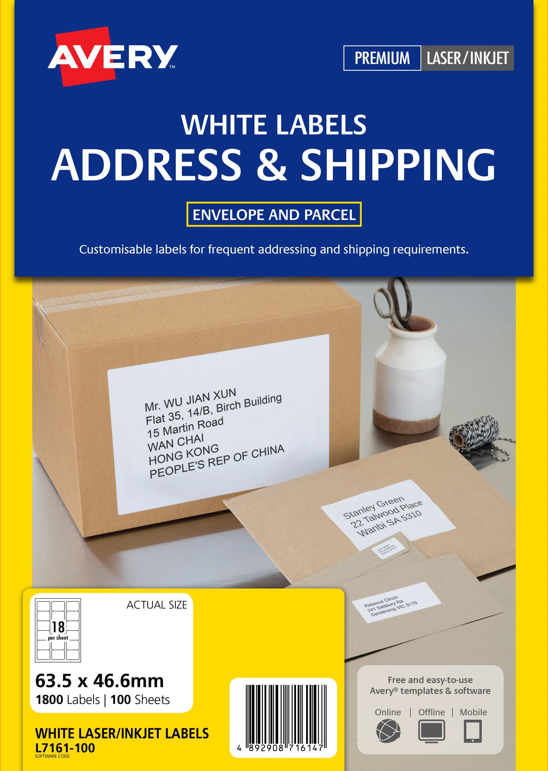 Avery Laser Addressing Label L7161-10
