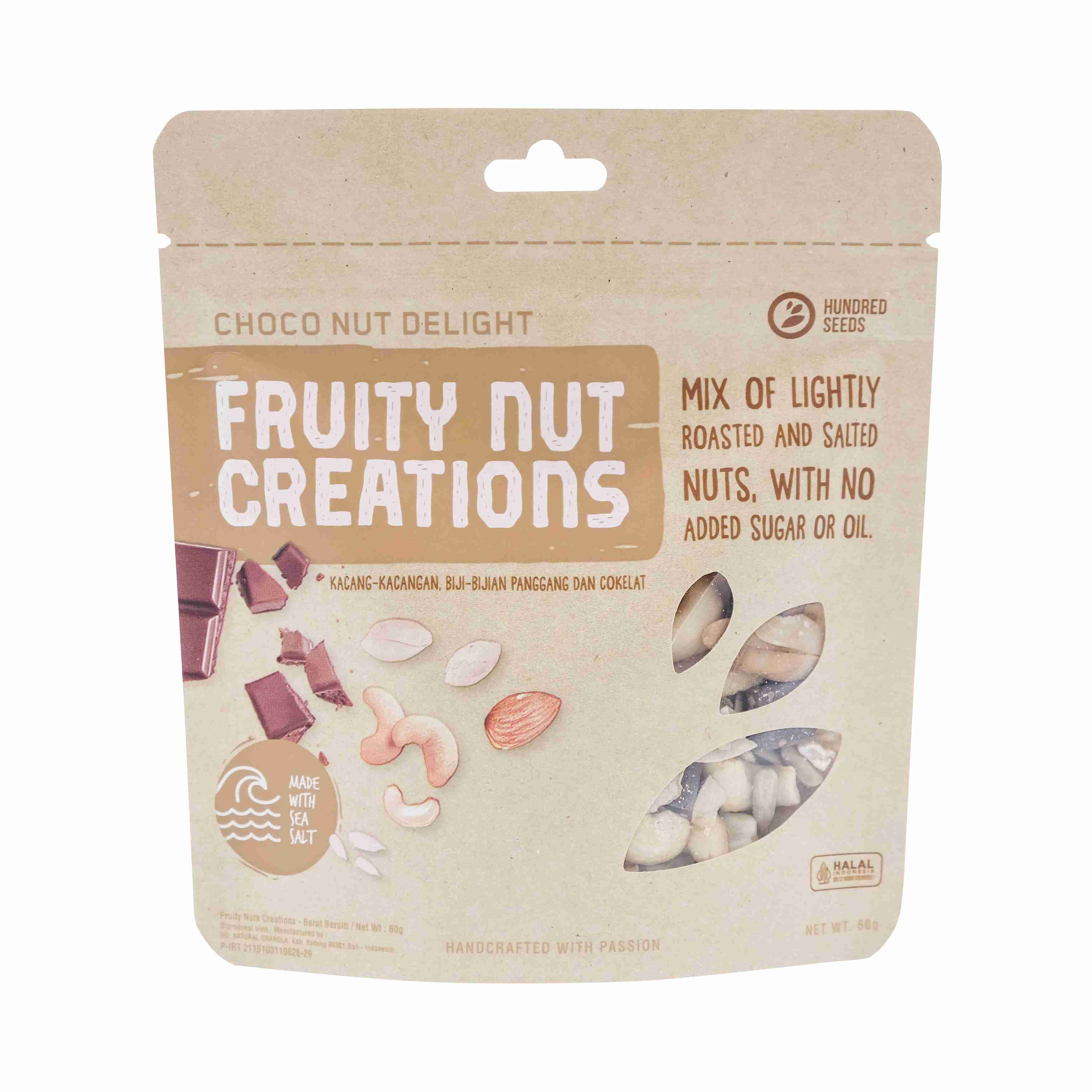 Hundred Seeds Fruity Nuts Creation 60gms Choco Nut Delight
