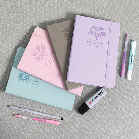 Spirax Platinum A5 Linen-Look Journal Storm Grey (160 Pages)
