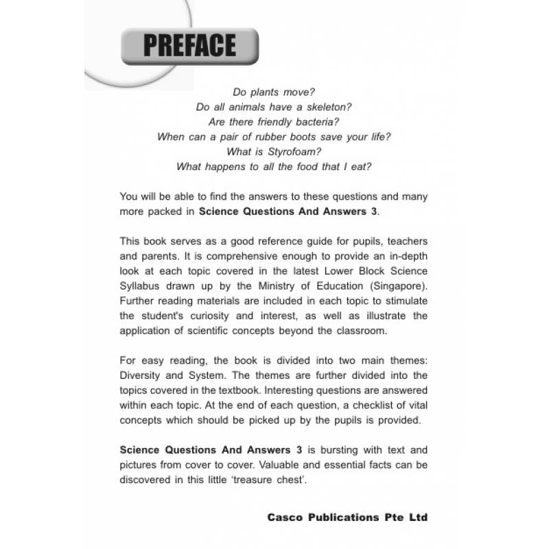 Science Questions & Answers Primary 3