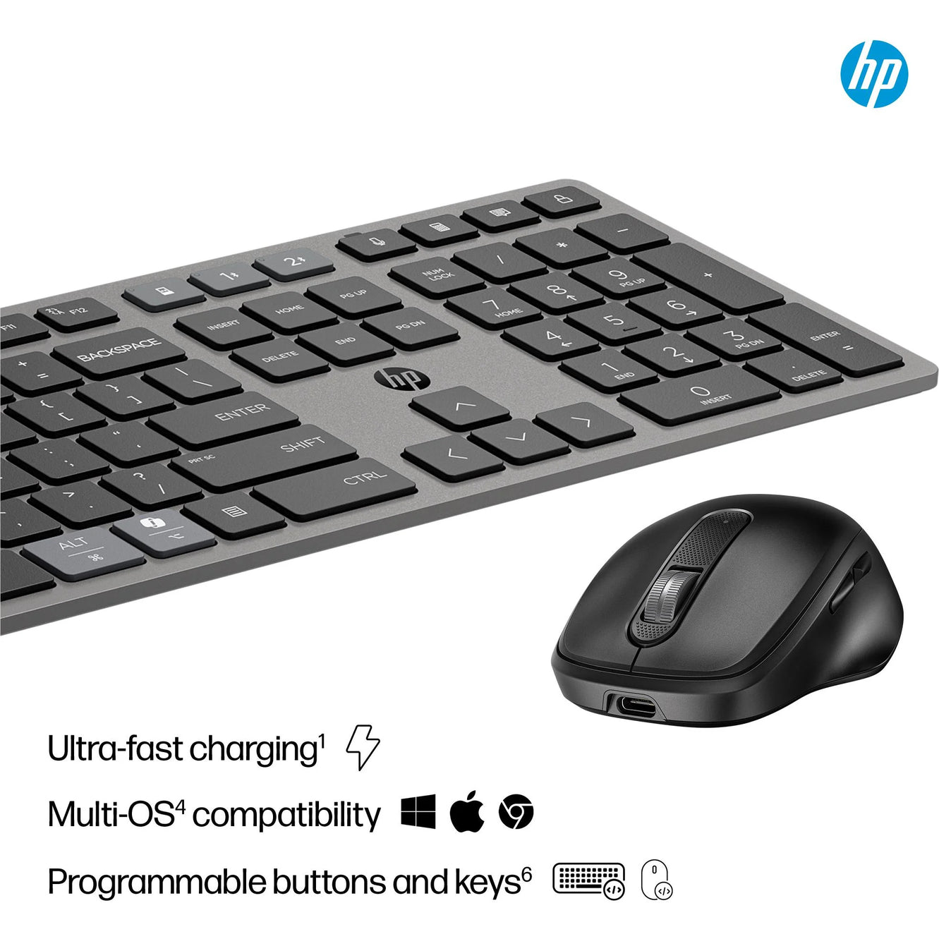 HP 720 Multi-Device Wireless Keyboard and Mouse Combo