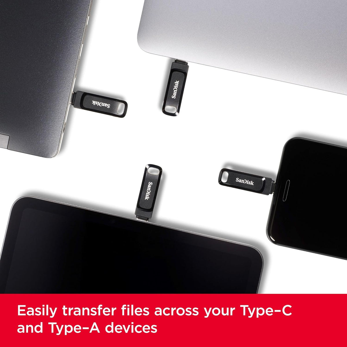 SanDisk SDDDC3-064G-G46 Ultra Dual Go Type C USB 3.1 Flash Drive, Black, 64 GB