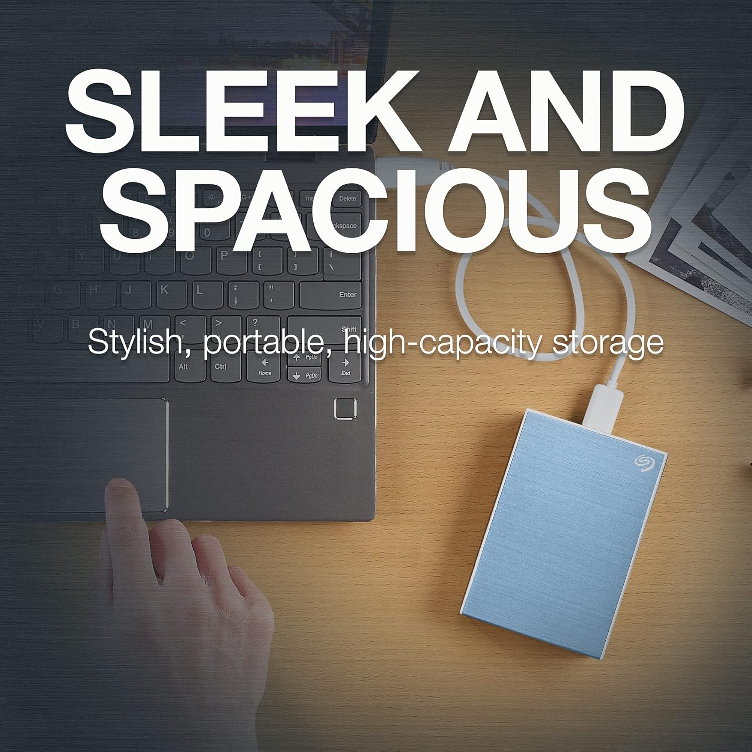 Seagate STKY2000402 One Touch External HDD with Password Protection, 2TB, Blue