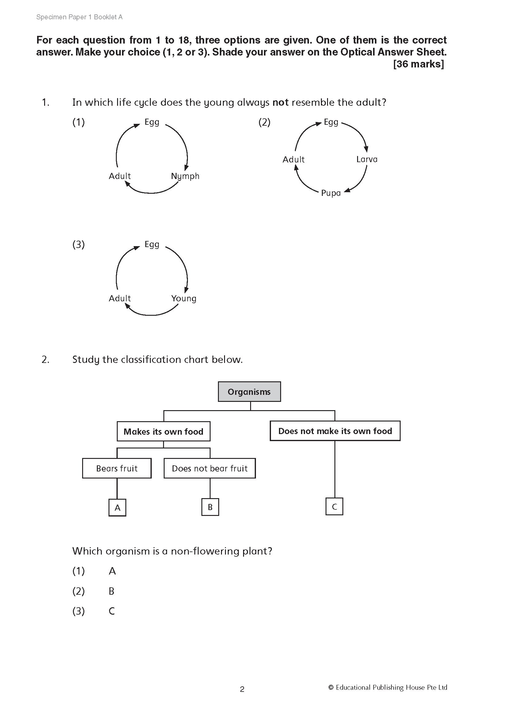 Psle Foundation Science Specimen Papers 