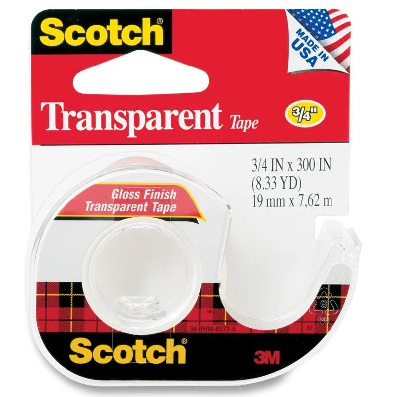 Scotch® 157S Transparent Tape, 3/4" x 300"