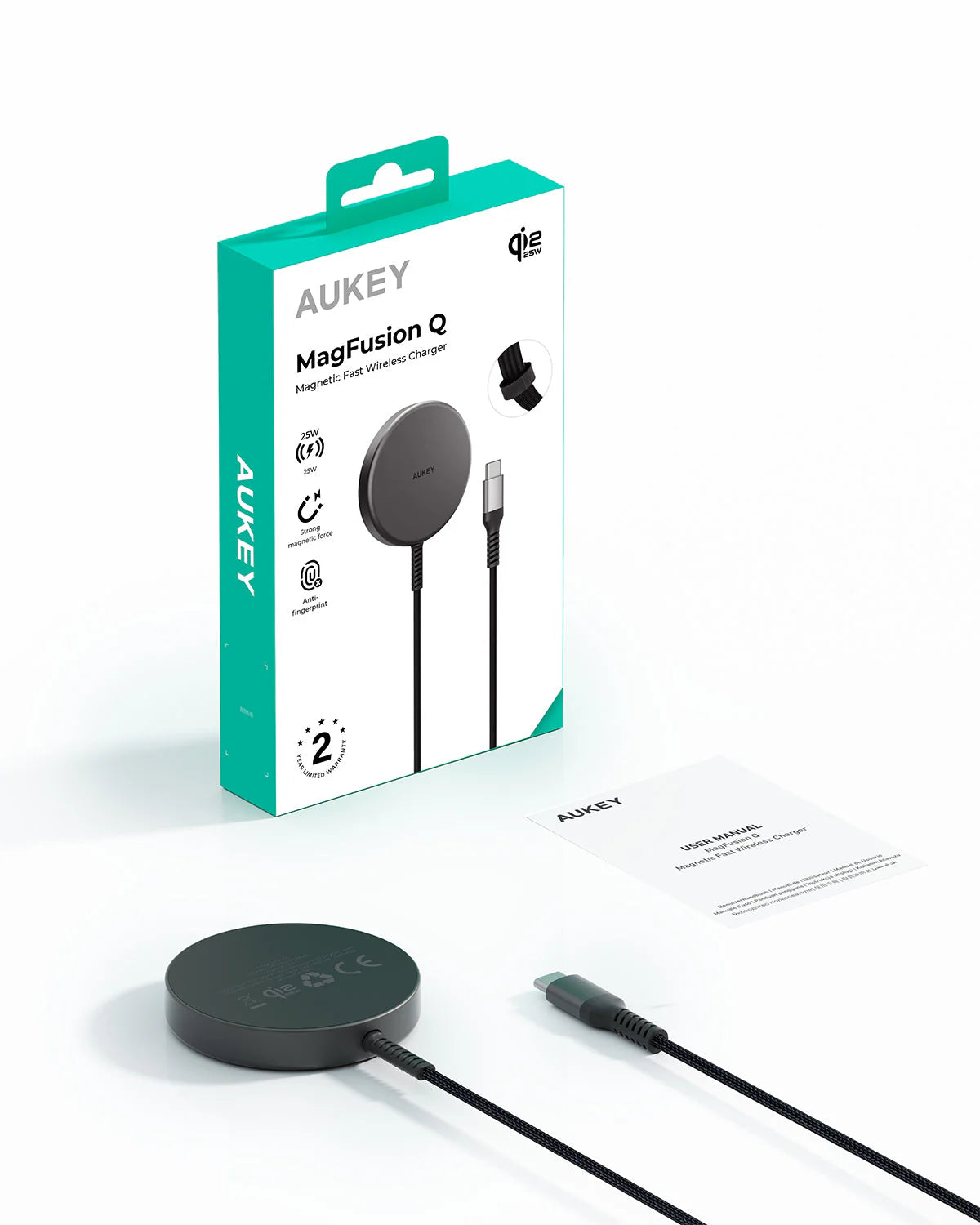 Aukey LC-MC11 MagFusion Q Qi2.2 25W Magnetic Fast Wireless Charger