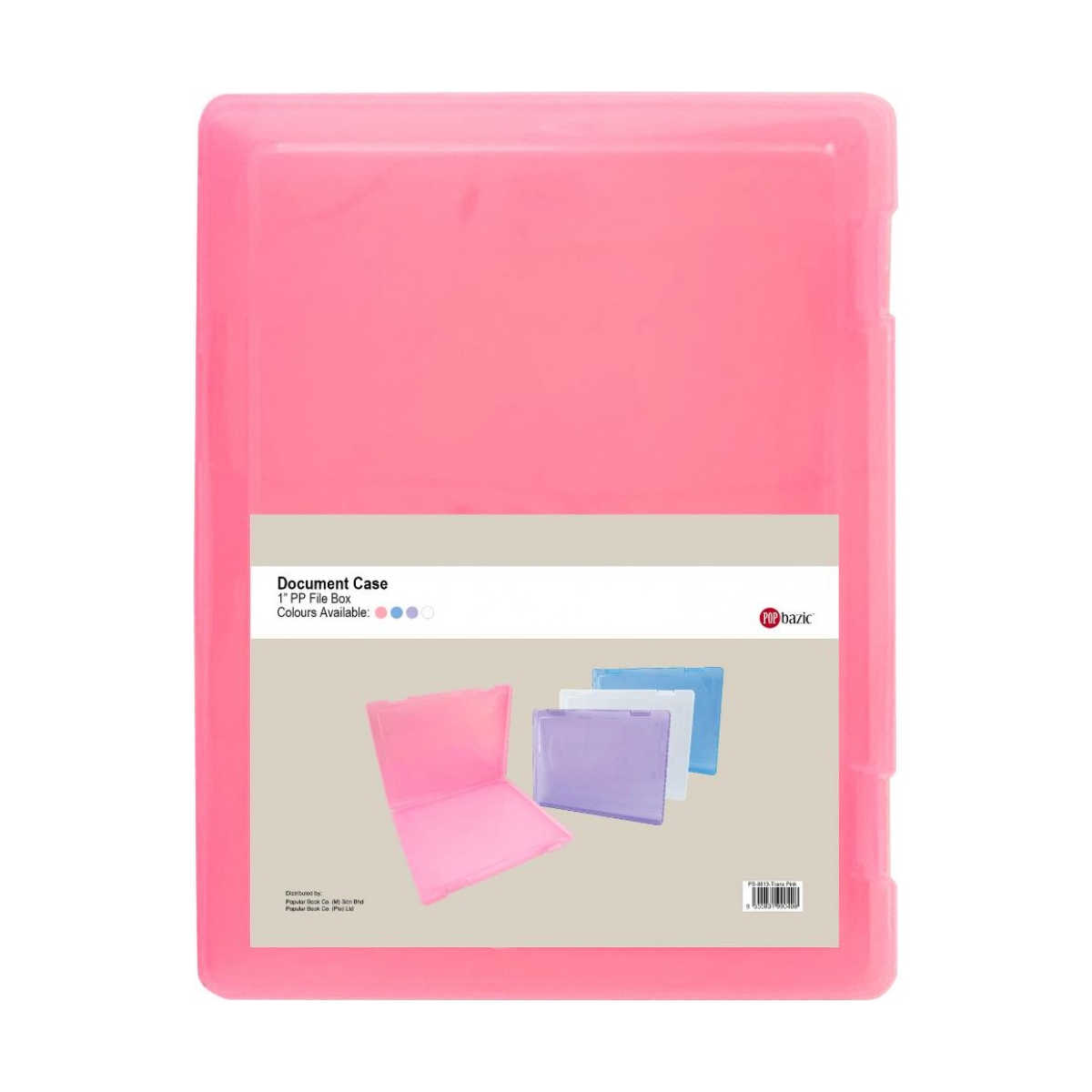 POP Bazic 1" Document Case (Transparent Pink)